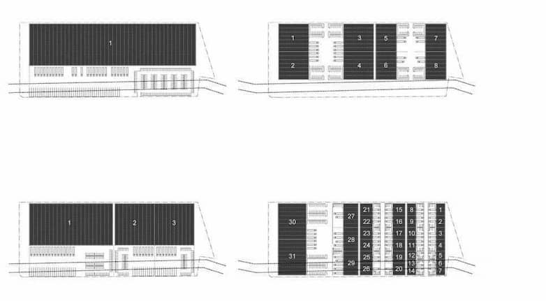 Architectural plans showing plot 3 + 4 development options.