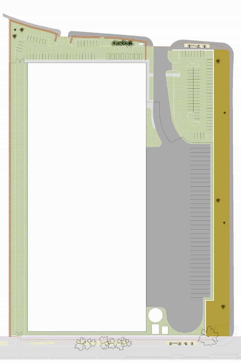 Design guide, treatment of boundaries, parking, and service areas for typical plot, plan.