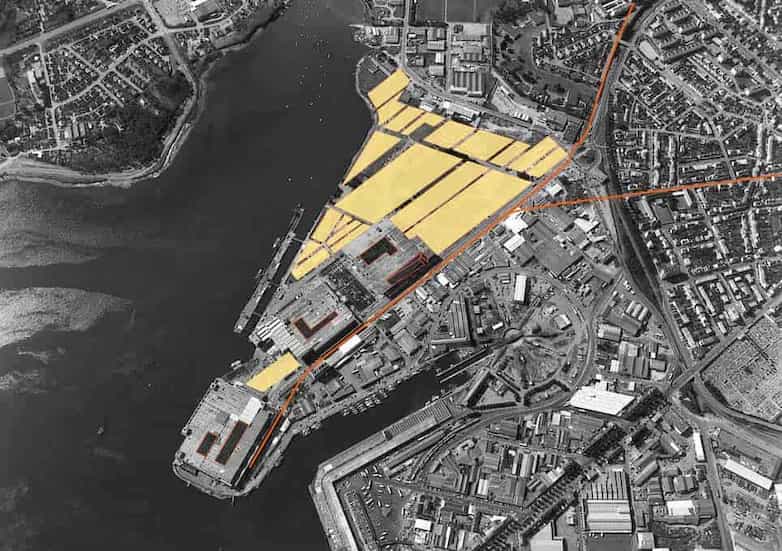Aerial montage showing proposed alterations.