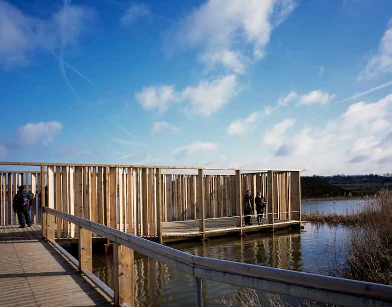 Wooden boardwalks built over the water allow visitors to experience the wetland habitats of the marshes 'up-close'.